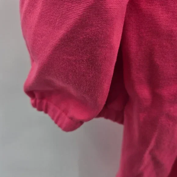 Anne Klein Hot Pink Off Shoulder Puff Sleeved Top Medium - Picture 7 of 14